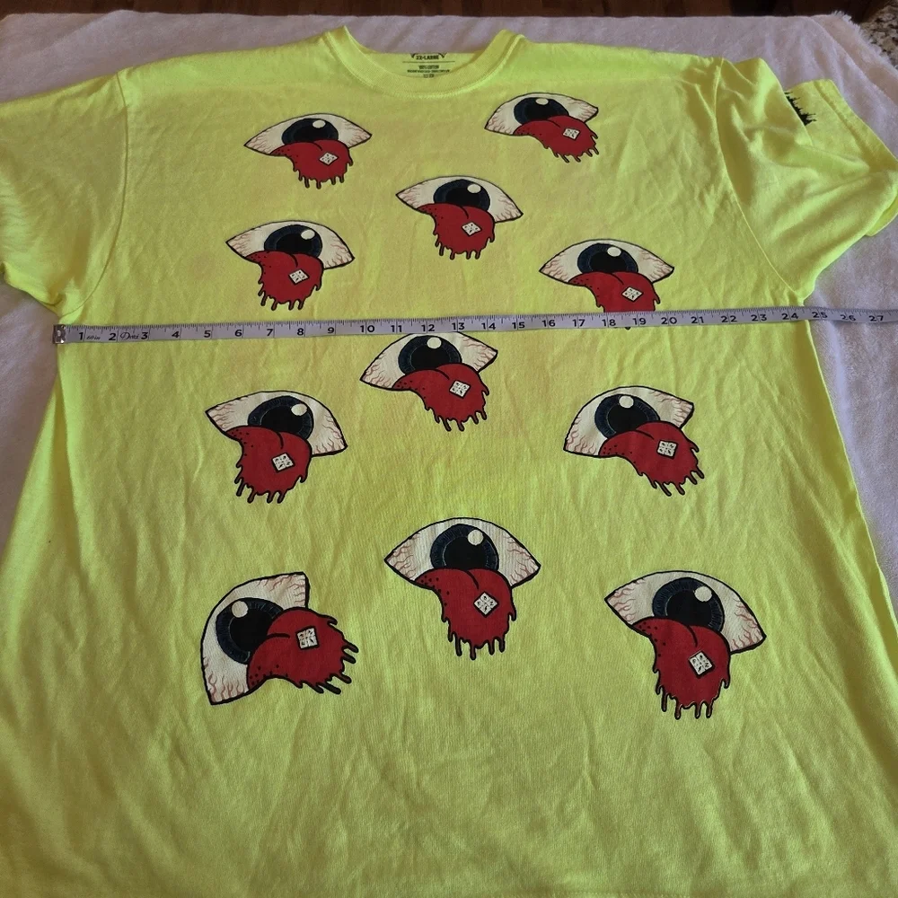 Flatbush Zombies Acid Eyes Tee Men's 2xl Neon Yellow Open Your Mind - Picture 12 of 13